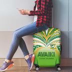 Cook Islands Rugby League Luggage Cover Avaiki Tatau Tribal Motifs White Color - Aussie Hoodie