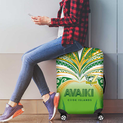 Cook Islands Rugby League Luggage Cover Avaiki Tatau Tribal Motifs White Color - Aussie Hoodie