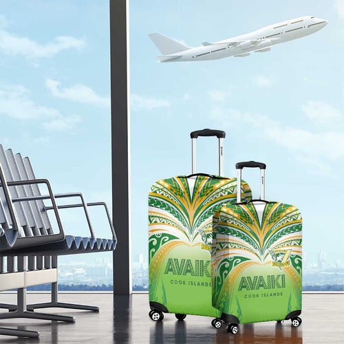 Cook Islands Rugby League Luggage Cover Avaiki Tatau Tribal Motifs White Color - Aussie Hoodie