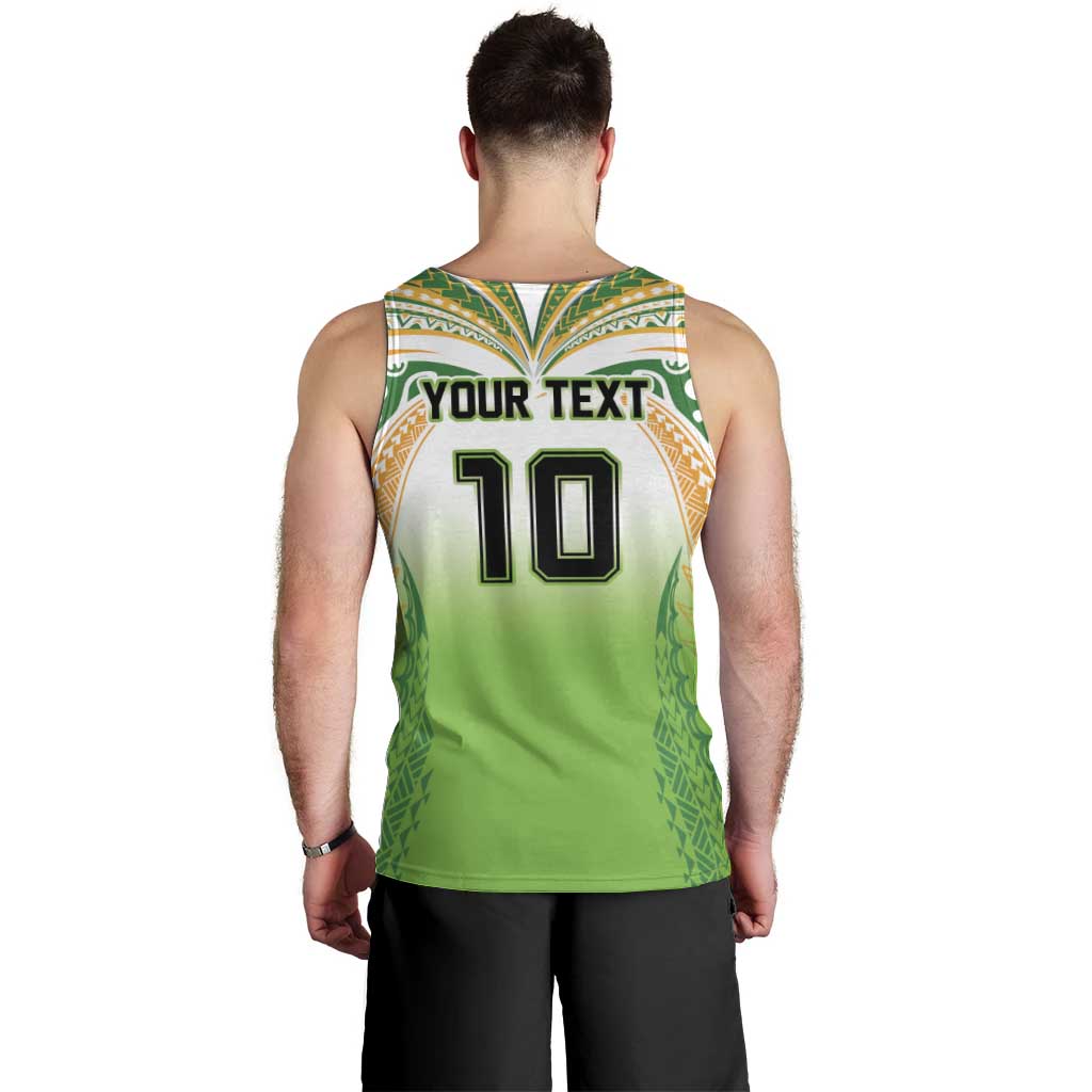 Custom Cook Islands Rugby League Men Tank Top Avaiki Tatau Tribal Motifs White Color - Aussie Hoodie