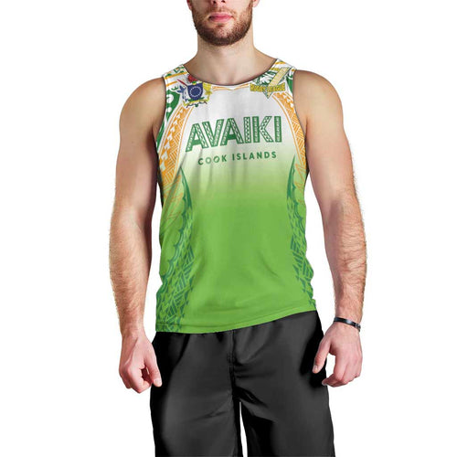 Custom Cook Islands Rugby League Men Tank Top Avaiki Tatau Tribal Motifs White Color - Aussie Hoodie