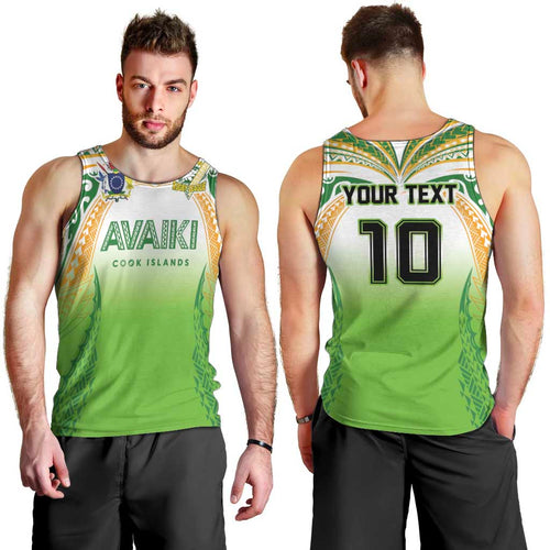 Custom Cook Islands Rugby League Men Tank Top Avaiki Tatau Tribal Motifs White Color - Aussie Hoodie