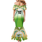 Custom Cook Islands Rugby League Mermaid Dress Avaiki Tatau Tribal Motifs White Color - Aussie Hoodie