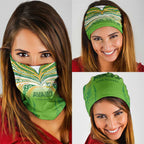 Cook Islands Rugby League Neck Gaiter Avaiki Tatau Tribal Motifs White Color - Aussie Hoodie
