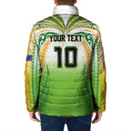 Custom Cook Islands Rugby League Padded Jacket Avaiki Tatau Tribal Motifs White Color - Aussie Hoodie