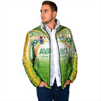 Custom Cook Islands Rugby League Padded Jacket Avaiki Tatau Tribal Motifs White Color - Aussie Hoodie