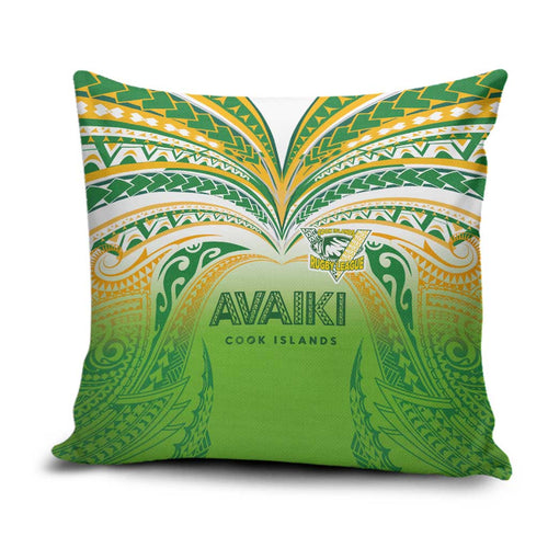 Cook Islands Rugby League Pillow Cover Avaiki Tatau Tribal Motifs White Color - Aussie Hoodie
