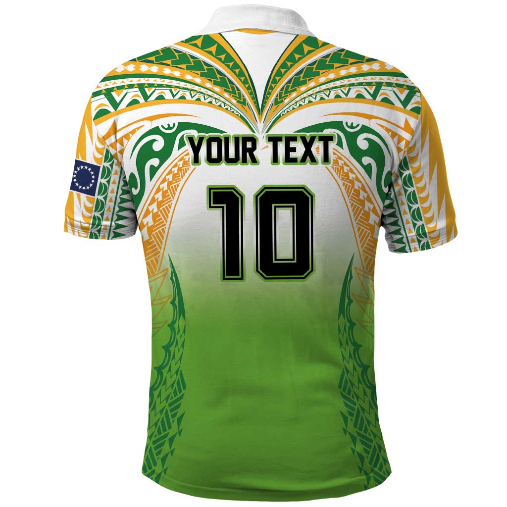Custom Cook Islands Rugby League Polo Shirt Avaiki Tatau Tribal Motifs White Color - Aussie Hoodie
