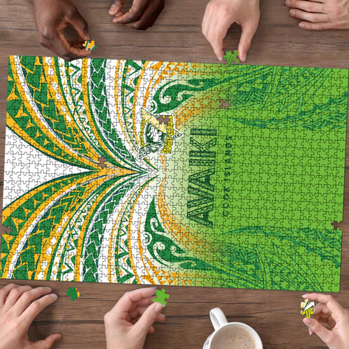 Cook Islands Rugby League Puzzle Avaiki Tatau Tribal Motifs White Color - Aussie Hoodie