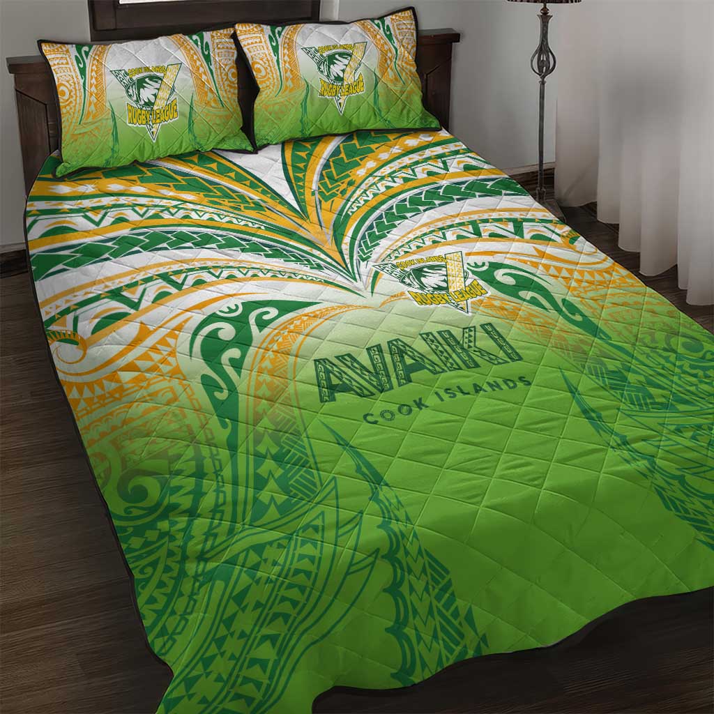 Cook Islands Rugby League Quilt Bed Set Avaiki Tatau Tribal Motifs White Color - Aussie Hoodie