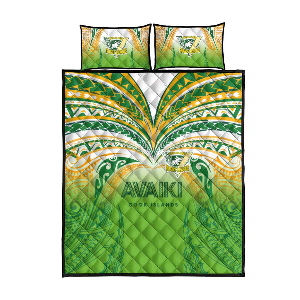 Cook Islands Rugby League Quilt Bed Set Avaiki Tatau Tribal Motifs White Color - Aussie Hoodie