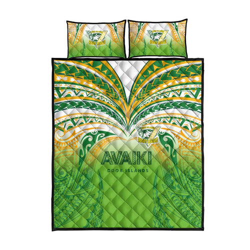 Cook Islands Rugby League Quilt Bed Set Avaiki Tatau Tribal Motifs White Color - Aussie Hoodie