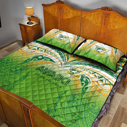 Cook Islands Rugby League Quilt Bed Set Avaiki Tatau Tribal Motifs White Color - Aussie Hoodie