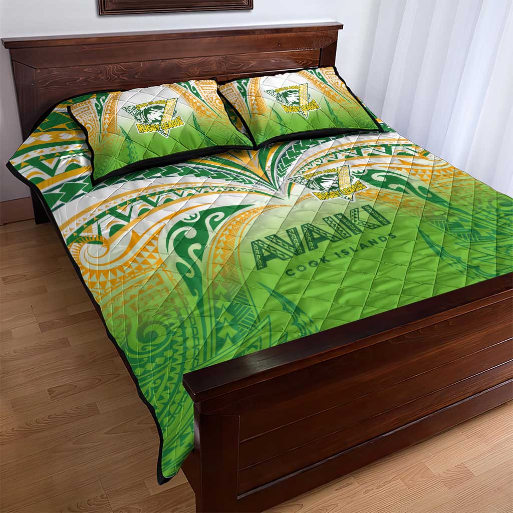 Cook Islands Rugby League Quilt Bed Set Avaiki Tatau Tribal Motifs White Color - Aussie Hoodie