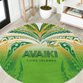 Cook Islands Rugby League Round Carpet Avaiki Tatau Tribal Motifs White Color - Aussie Hoodie