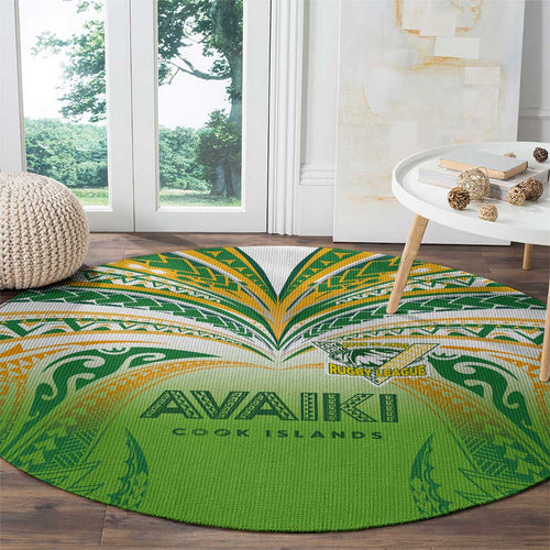 Cook Islands Rugby League Round Carpet Avaiki Tatau Tribal Motifs White Color - Aussie Hoodie