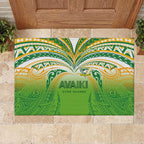 Cook Islands Rugby League Rubber Doormat Avaiki Tatau Tribal Motifs White Color - Aussie Hoodie
