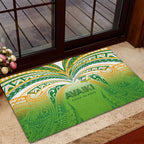 Cook Islands Rugby League Rubber Doormat Avaiki Tatau Tribal Motifs White Color - Aussie Hoodie