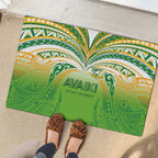 Cook Islands Rugby League Rubber Doormat Avaiki Tatau Tribal Motifs White Color - Aussie Hoodie