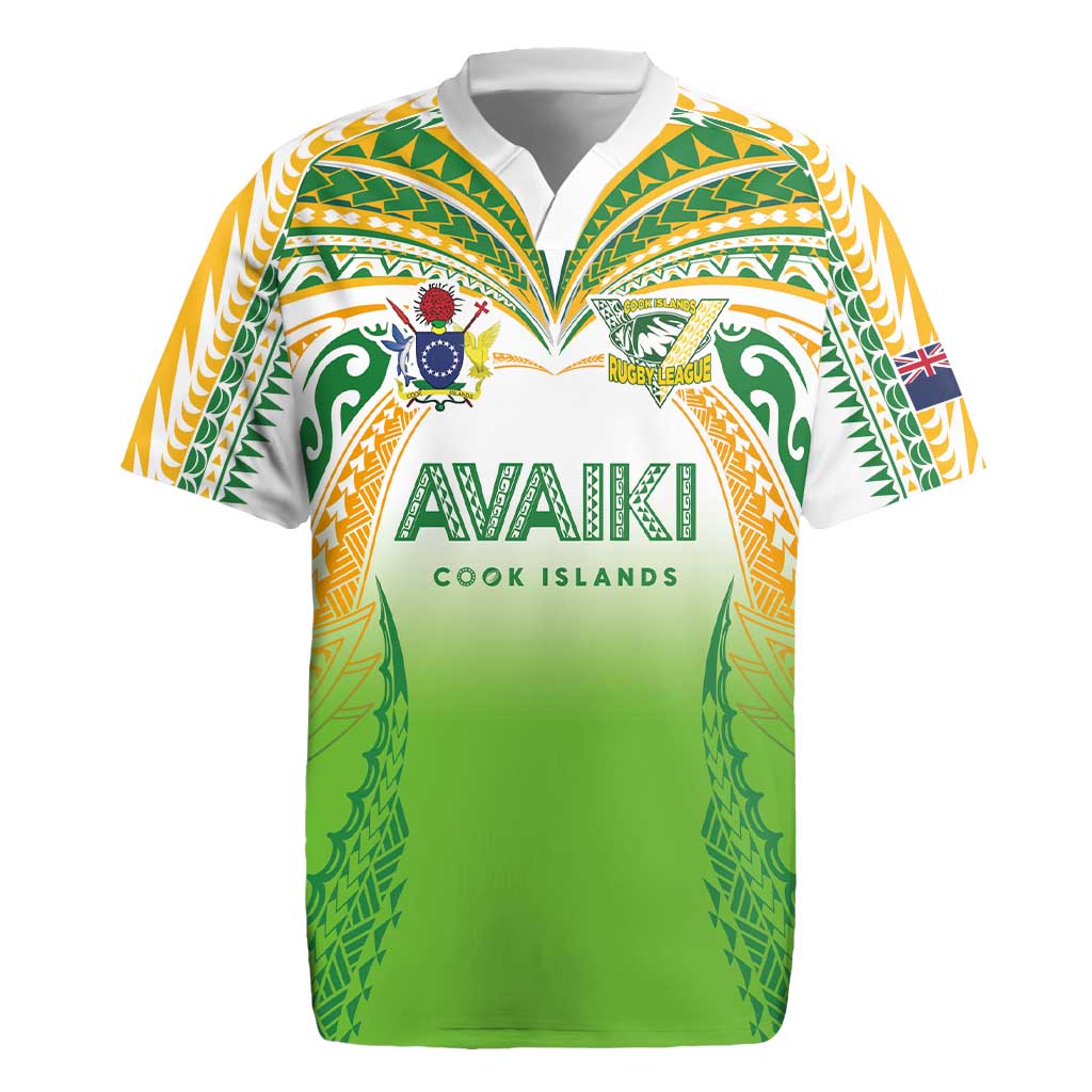 Custom Cook Islands Rugby League Rugby Jersey Avaiki Tatau Tribal Motifs White Color - Aussie Hoodie