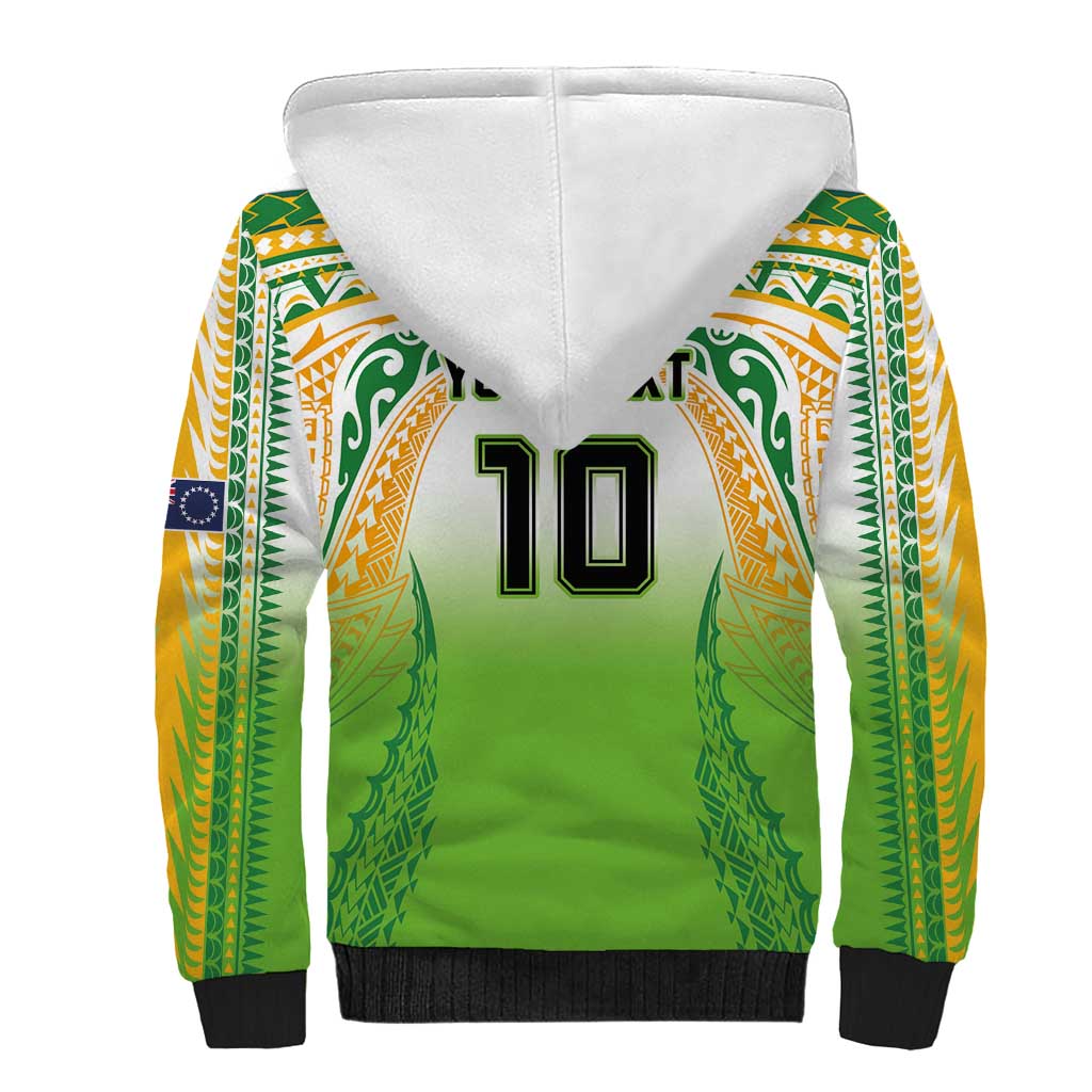 Custom Cook Islands Rugby League Sherpa Hoodie Avaiki Tatau Tribal Motifs White Color - Aussie Hoodie