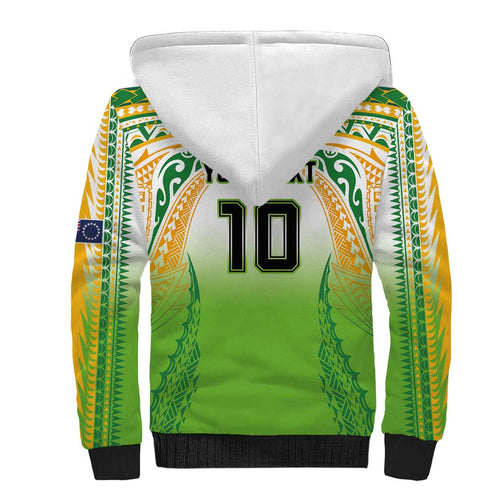 Custom Cook Islands Rugby League Sherpa Hoodie Avaiki Tatau Tribal Motifs White Color - Aussie Hoodie