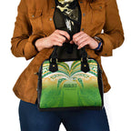 Cook Islands Rugby League Shoulder Handbag Avaiki Tatau Tribal Motifs White Color - Aussie Hoodie