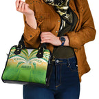 Cook Islands Rugby League Shoulder Handbag Avaiki Tatau Tribal Motifs White Color - Aussie Hoodie