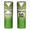 Custom Cook Islands Rugby League Skinny Tumbler Avaiki Tatau Tribal Motifs White Color - Aussie Hoodie