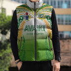 Custom Cook Islands Rugby League Sleeveless Puffer Jacket Avaiki Tatau Tribal Motifs White Color - Aussie Hoodie