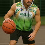 Custom Cook Islands Rugby League Sleeveless Zip Hoodie Avaiki Tatau Tribal Motifs White Color - Aussie Hoodie