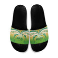 Cook Islands Rugby League Slide Sandals Avaiki Tatau Tribal Motifs White Color - Aussie Hoodie
