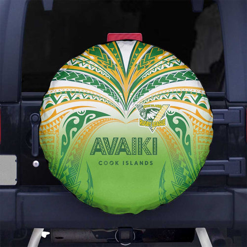 Cook Islands Rugby League Spare Tire Cover Avaiki Tatau Tribal Motifs White Color - Aussie Hoodie