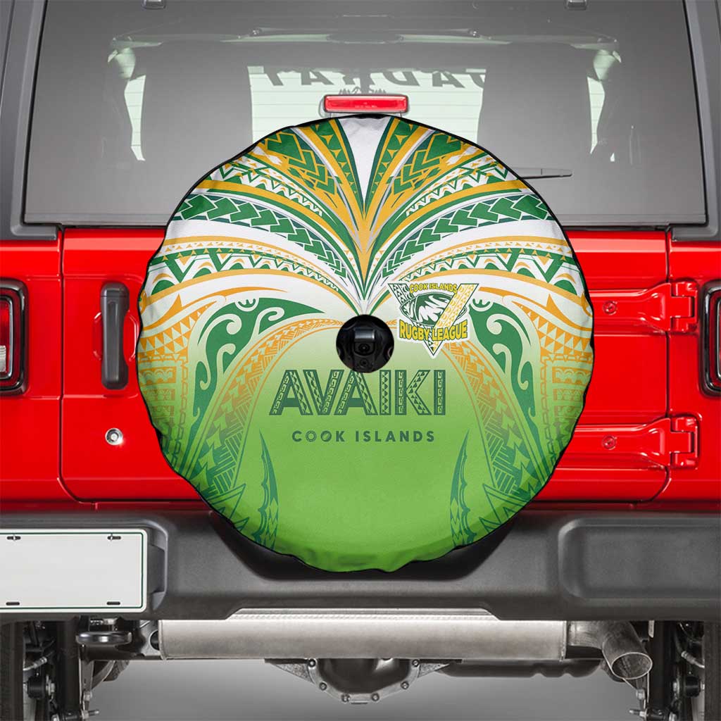 Cook Islands Rugby League Spare Tire Cover Avaiki Tatau Tribal Motifs White Color - Aussie Hoodie