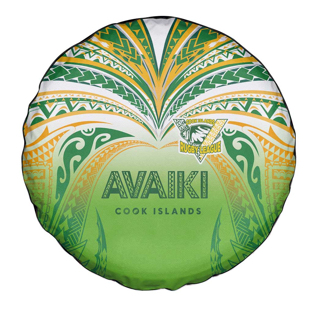 Cook Islands Rugby League Spare Tire Cover Avaiki Tatau Tribal Motifs White Color - Aussie Hoodie