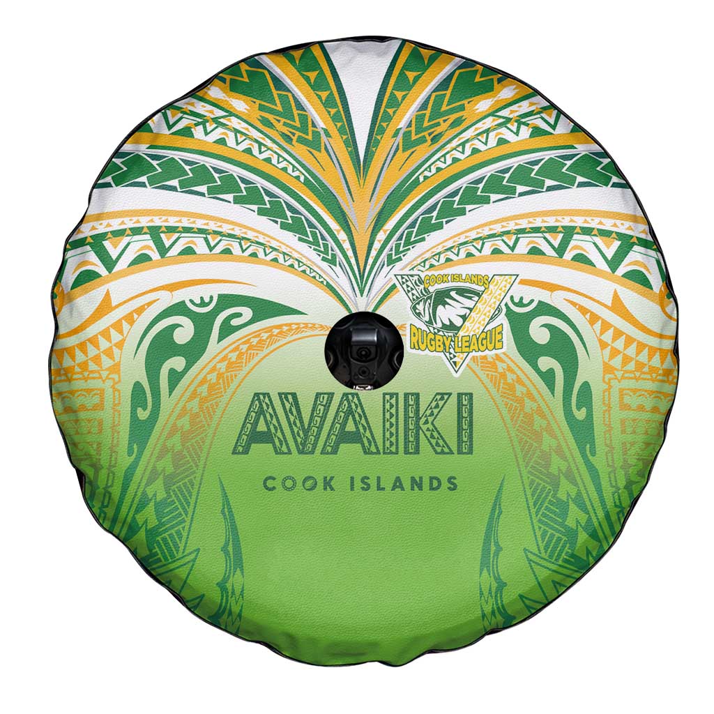 Cook Islands Rugby League Spare Tire Cover Avaiki Tatau Tribal Motifs White Color - Aussie Hoodie