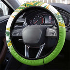 Cook Islands Rugby League Steering Wheel Cover Avaiki Tatau Tribal Motifs White Color - Aussie Hoodie