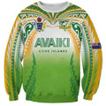 Custom Cook Islands Rugby League Sweatshirt Avaiki Tatau Tribal Motifs White Color - Aussie Hoodie