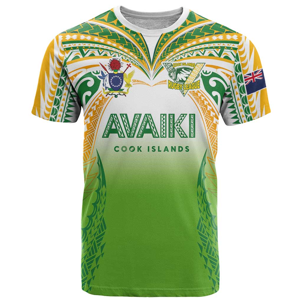 Custom Cook Islands Rugby League T Shirt Avaiki Tatau Tribal Motifs White Color - Aussie Hoodie