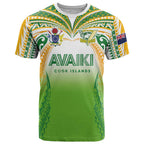 Custom Cook Islands Rugby League T Shirt Avaiki Tatau Tribal Motifs White Color - Aussie Hoodie