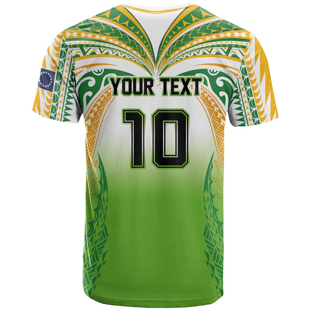 Custom Cook Islands Rugby League T Shirt Avaiki Tatau Tribal Motifs White Color - Aussie Hoodie