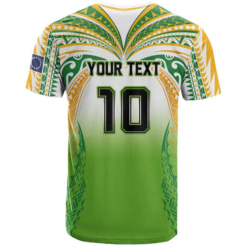 Custom Cook Islands Rugby League T Shirt Avaiki Tatau Tribal Motifs White Color - Aussie Hoodie