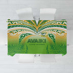 Cook Islands Rugby League Tablecloth Avaiki Tatau Tribal Motifs White Color - Aussie Hoodie