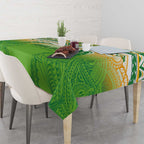 Cook Islands Rugby League Tablecloth Avaiki Tatau Tribal Motifs White Color - Aussie Hoodie