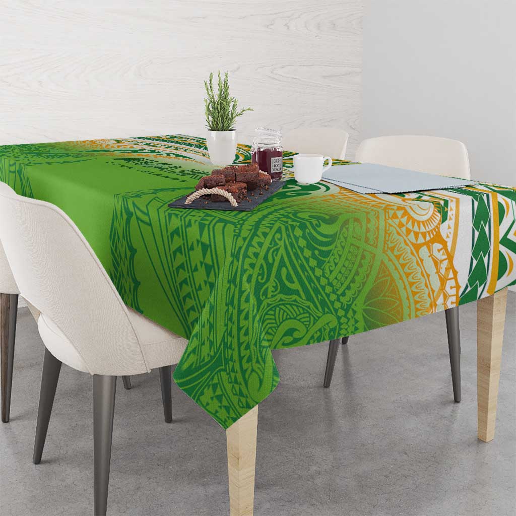 Cook Islands Rugby League Tablecloth Avaiki Tatau Tribal Motifs White Color - Aussie Hoodie