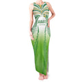 Custom Cook Islands Rugby League Tank Maxi Dress Avaiki Tatau Tribal Motifs White Color - Aussie Hoodie