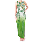 Custom Cook Islands Rugby League Tank Maxi Dress Avaiki Tatau Tribal Motifs White Color - Aussie Hoodie