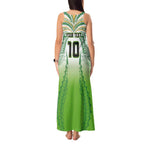 Custom Cook Islands Rugby League Tank Maxi Dress Avaiki Tatau Tribal Motifs White Color - Aussie Hoodie