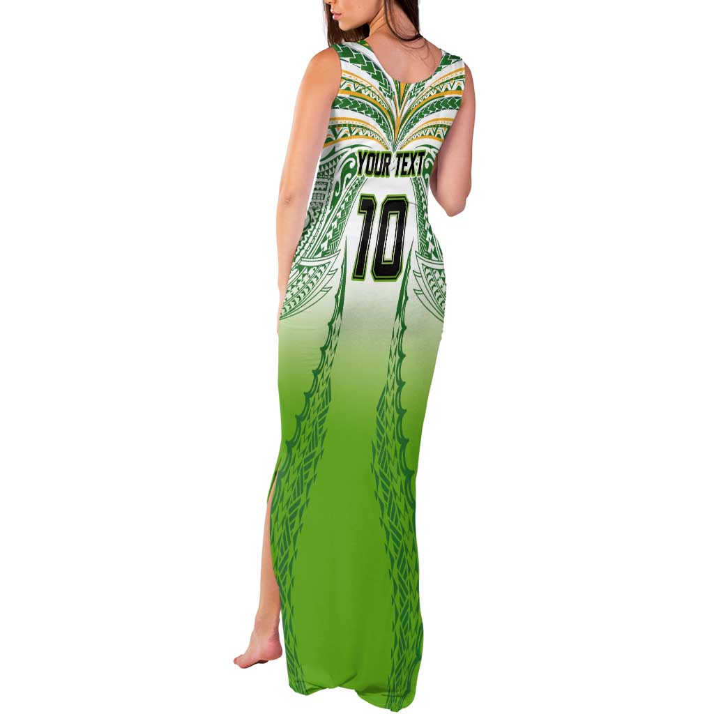 Custom Cook Islands Rugby League Tank Maxi Dress Avaiki Tatau Tribal Motifs White Color - Aussie Hoodie