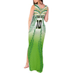 Custom Cook Islands Rugby League Tank Maxi Dress Avaiki Tatau Tribal Motifs White Color - Aussie Hoodie